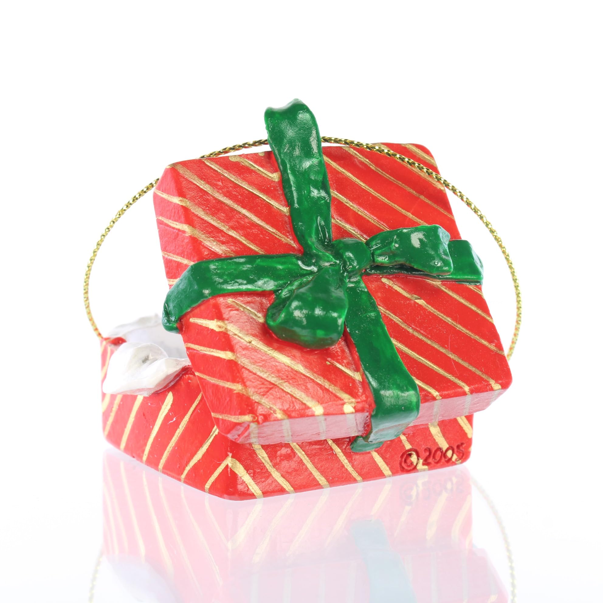 MOUSE Grey in RED GIFT BOX Christmas Ornament New RGBA70