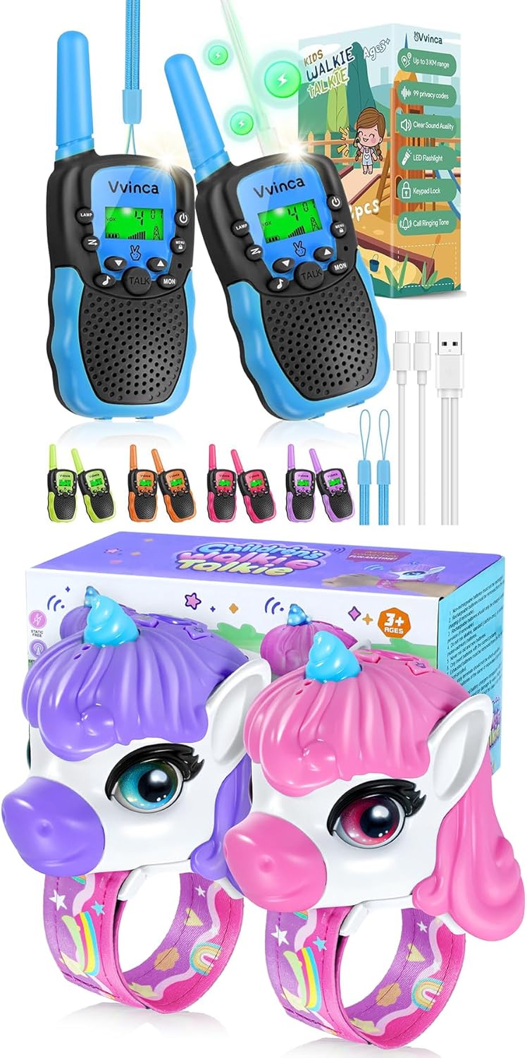 Vvinca Walkie Talkies for Kids 4 Packs