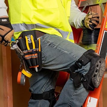 Klein Tools 5240 Tool Pouch, Tradesman Pro Maintenance Tool Pouch with 9 Pockets, Tape Thong, 2-Inch Tunnel Loop, Great Electrician Holster