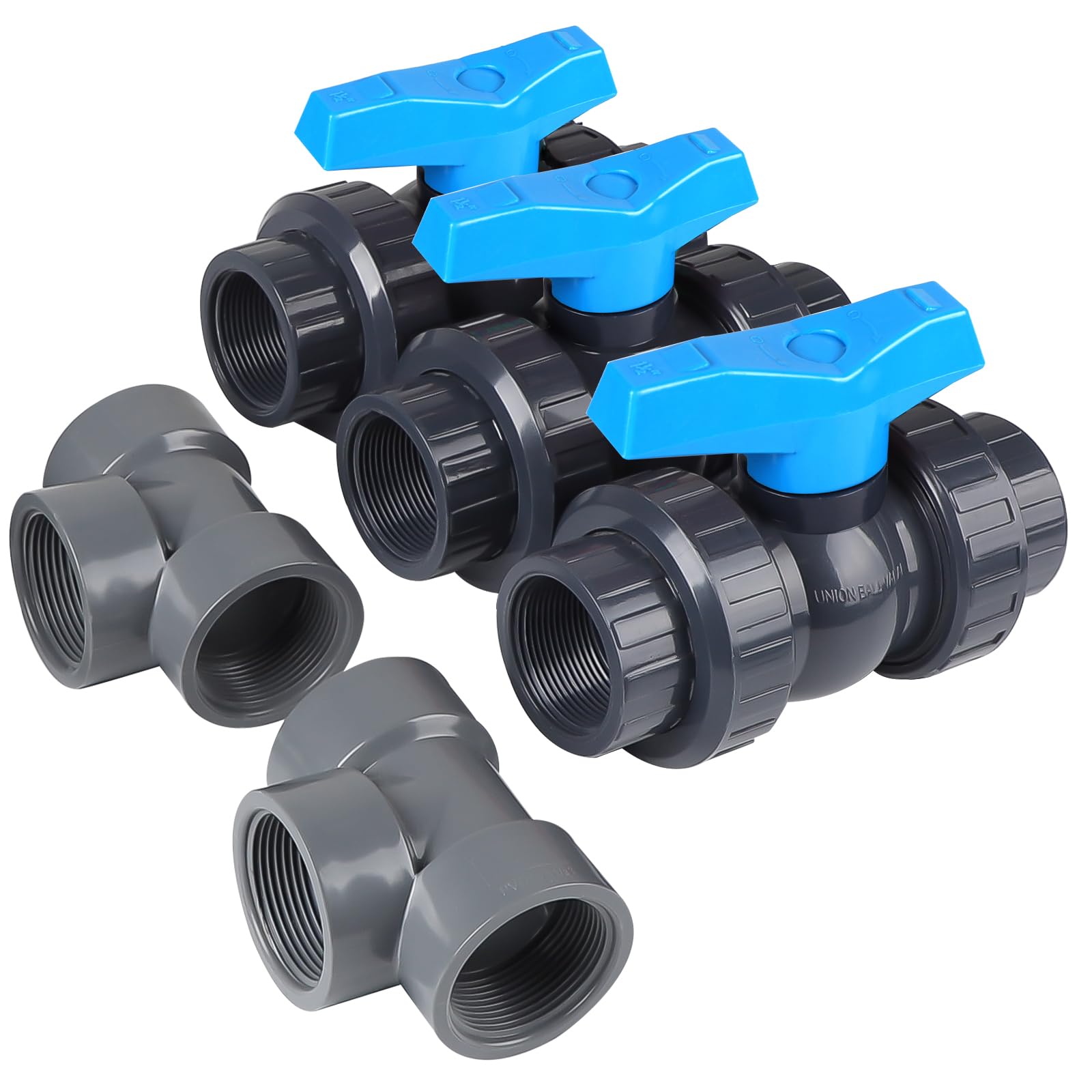 SWAWIS Pool Bypass Set 32/38mm Wärmepumpe Pool Bypass Poolheizung Wärmepumpe Solar Heizung PVC Rohr Kugelhahn DN50, Präzise Regulierung des Wasserdurchflusses