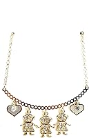 Vista 33 de SIFRIMANIA Personalized Children's Charm Choker Necklace, Boys or Girls Customizable Pendants, Growing Family Jewelry for Women