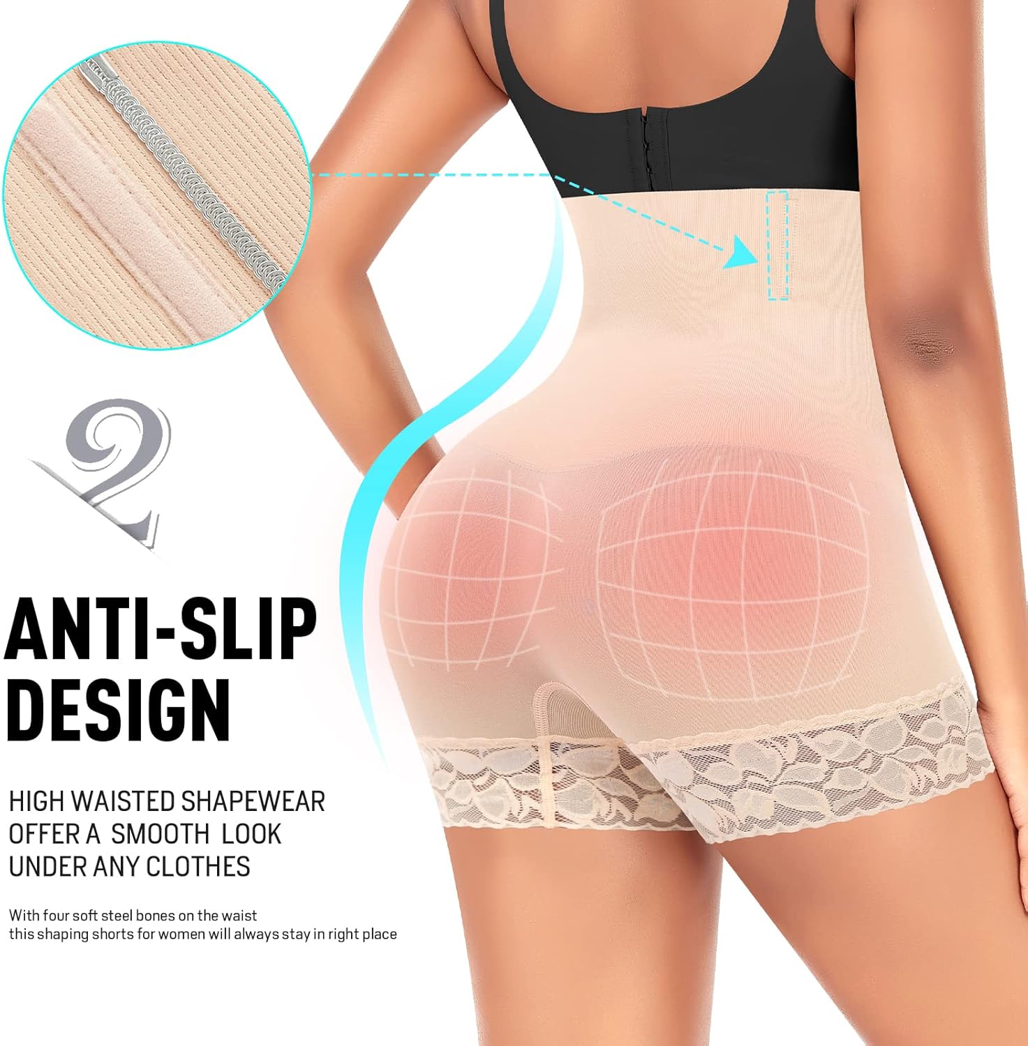 Tummy Control Shapewear Shorts for Women Seamless High Waist Body Shaper Panties Shaping Underwear Under Dress - Image 4