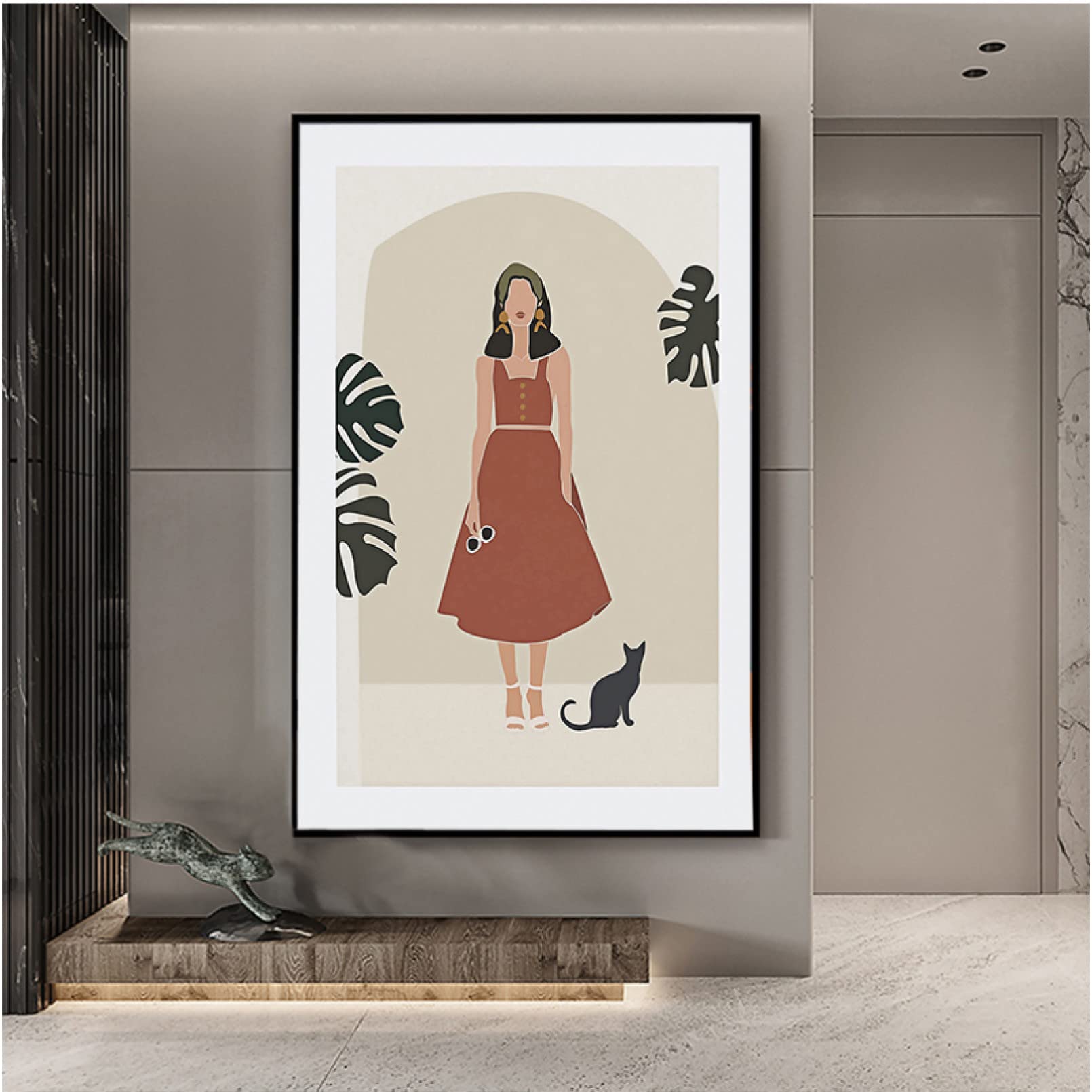 Impression sur toile pour salon terne | Solution déco affiche abstraite fille