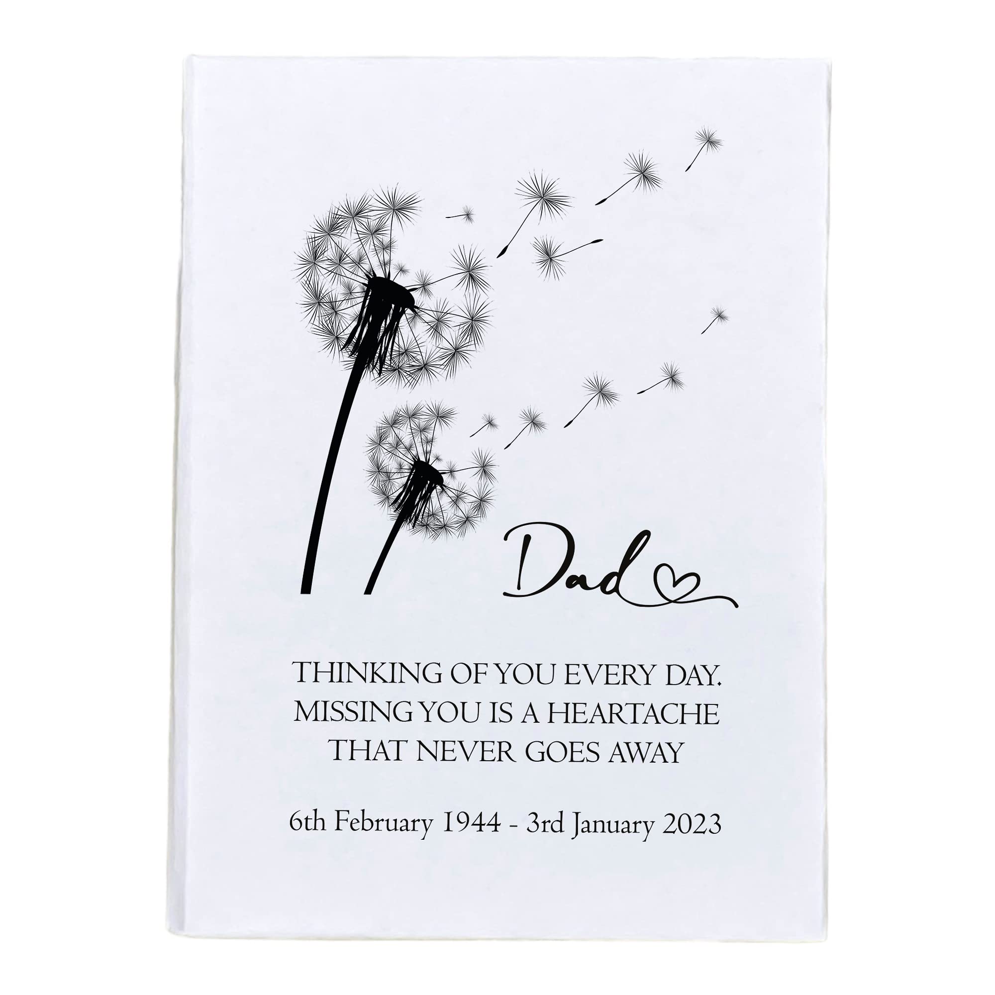 Personalised Dad Remembrance With Dandelions 100 x 6"x4" Photo Album