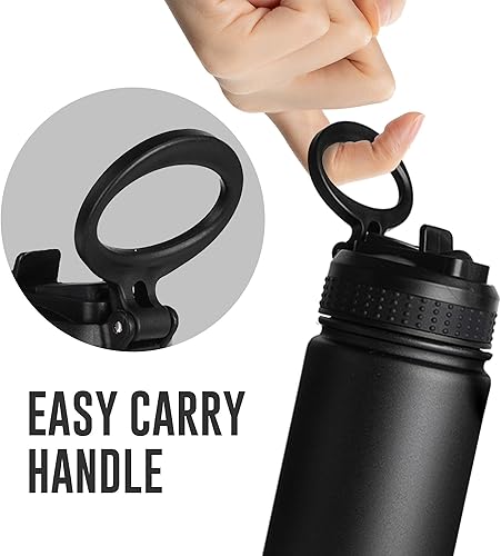 Miniatura 6 de Life's Easy Botella de agua aislada de acero inoxidable  Botella de agua deportiva con mango de bucle y tapa de popote de silicona biónico  Frasco