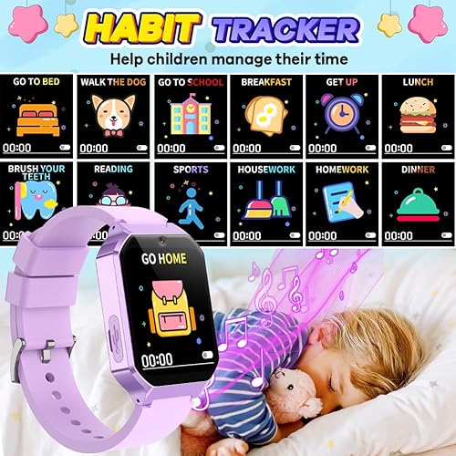 Miniatura 6 de Reloj inteligente para niños de 6 a 12 años, juguetes con 26 juegos, reproductor de música, pantalla táctil HD de 1.69 pulgadas, cámara de video,