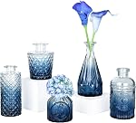 TBWIND 12pcs Glass Bud Vases Set, Small Vases for Flowers, Green Bud Vase for Centerpieces in Bulk, Mini Vintage Vase for Rustic Wedding Decorations, Office and Home Table Flower Décor-Green