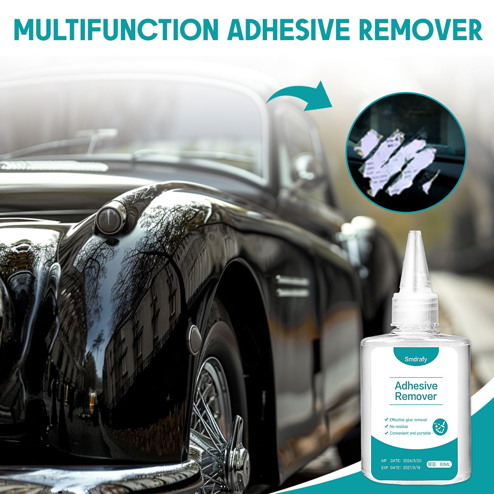 Dissolvant Colle Décapant Adhésif Enlève Étiquettes 60ML