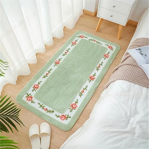 Miniatura 3 de Alfombra de baño con diseño de flores rosas (20 x 20 pulgadas), tapete de baño en forma de U, absorbente y de lujo, lavable a máquina y seco (20 x 2