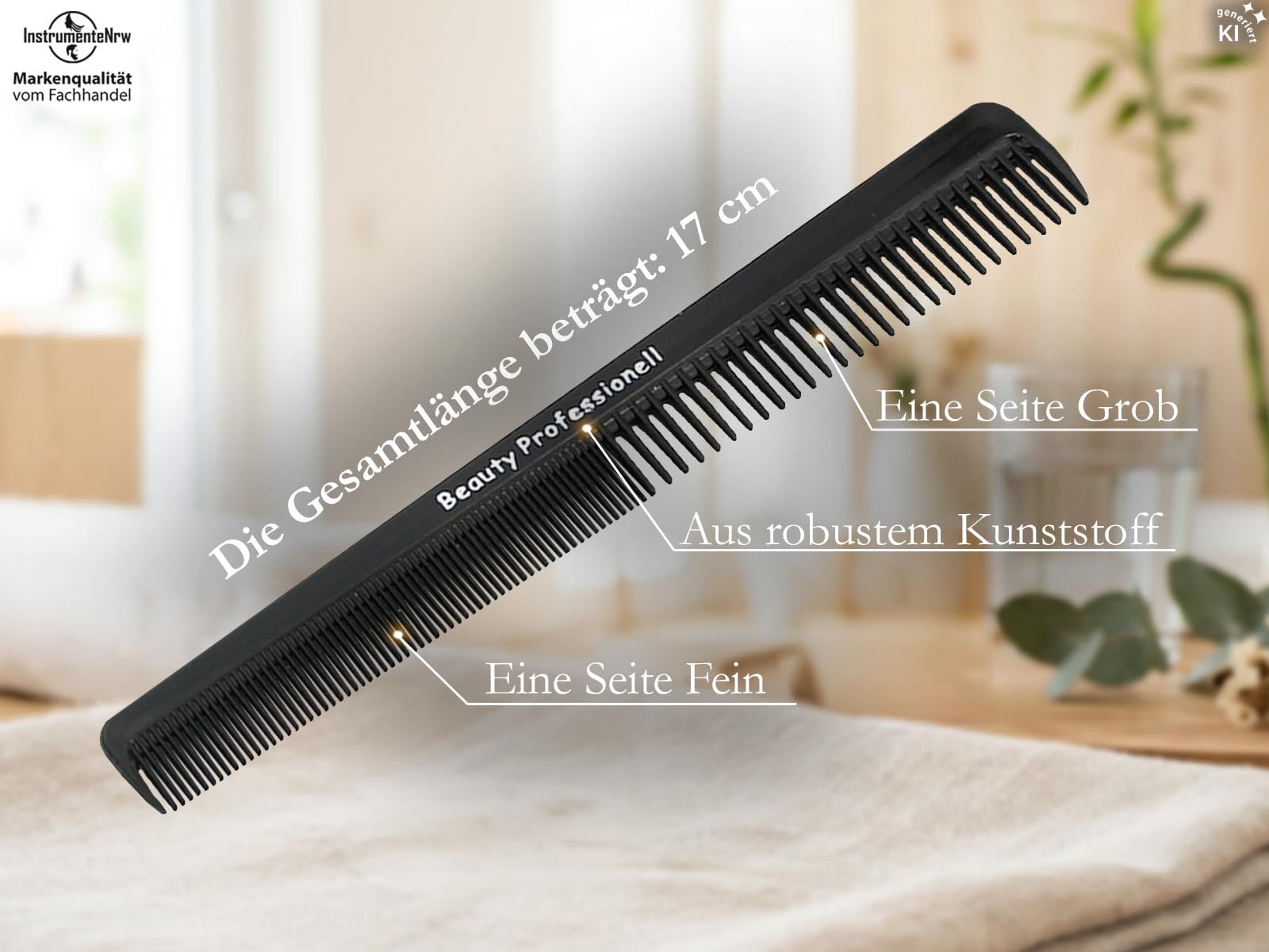 Haarscheren Set Friseurschere Solingen aus Edelstahl mit Haarkamm und Etui