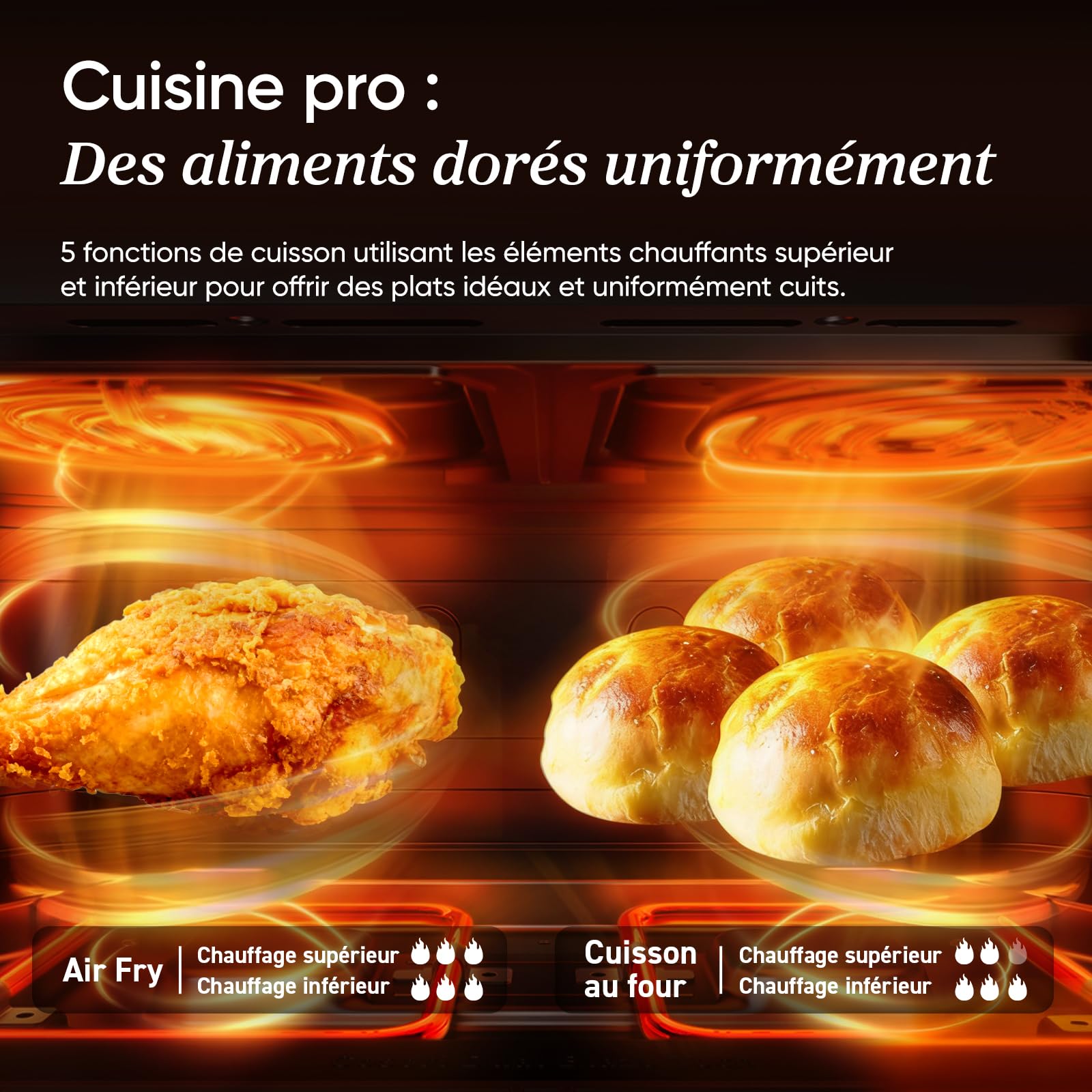 COSORI Air Fryer 10L Twinfry, Friteuse sans Huile Double Résistance, Airfryer à Dual Zone Avec Séparateur Amovible, 5-en-1, Grande Capacité, Cuisson optimale, 40℃-240℃, 70 Recettes en ligne,Noir