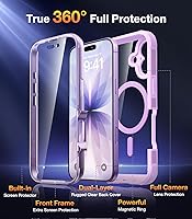 Vista 318 de Diaclara - Funda diseñada para iPhone 15 Plus de 6.7 pulgadas, transparente, cuerpo completo, con protector de pantalla, resistente de protección