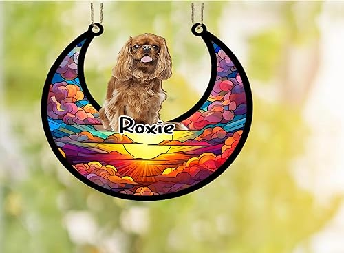 Vista 253 de LOVELYPOD Adorno de Navidad personalizado de perro pastor alemán, atrapasoles conmemorativo, adorno de Navidad de pastor alemán con nombre, pérdida