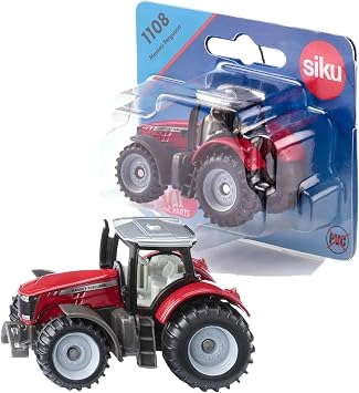 siku 1108 Massey-Ferguson Kids Metal Plastic Red Removable Hood Tow Bar Tractor