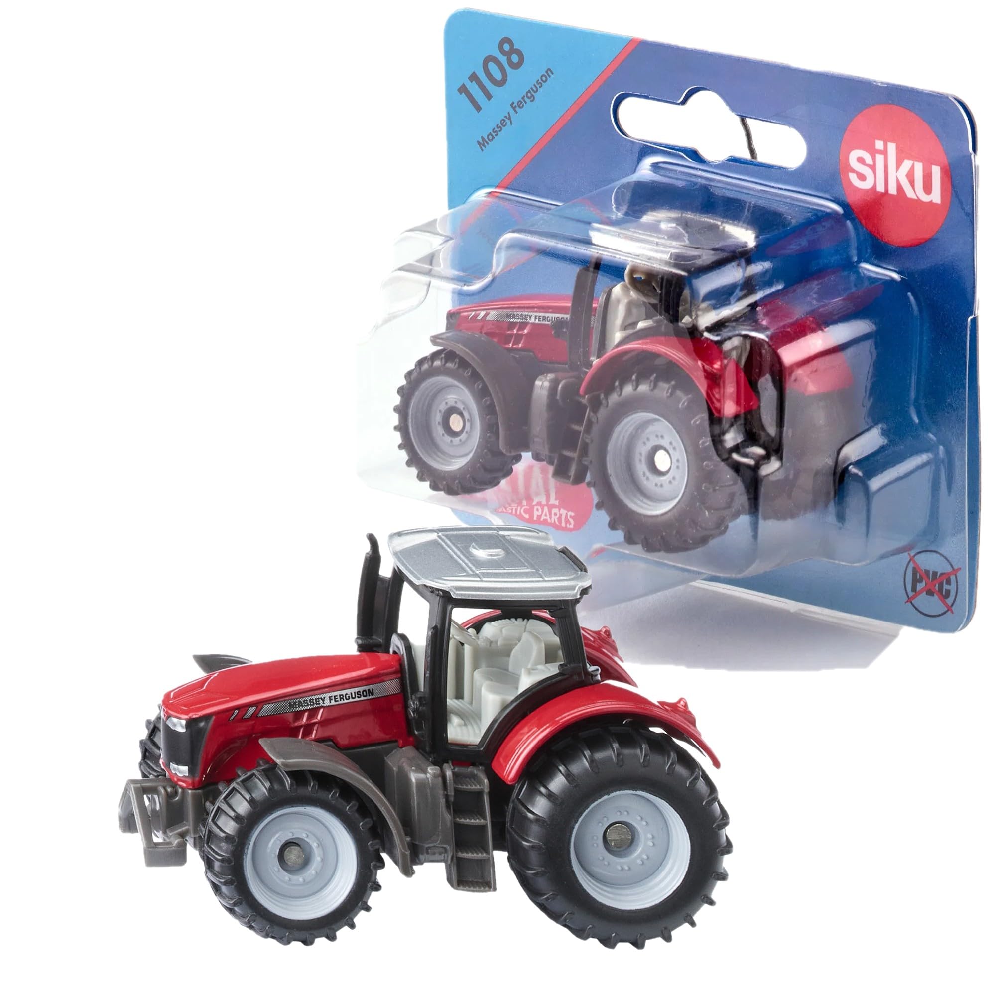 Siku - Massey Ferguson Tractor - Red - Sturdy Farmyard Vehicle