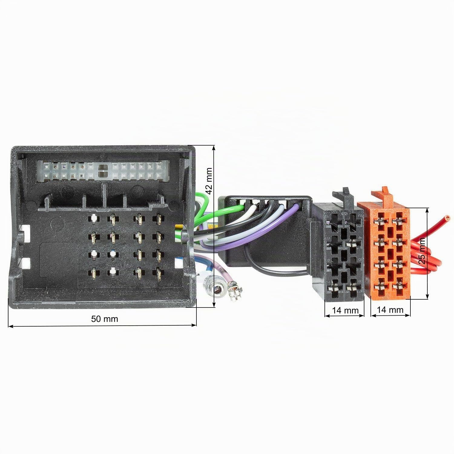 tomzz Audio 7003-007 Adaptador de Radio del Sistema Activo Compatible con Audi A2, A3, A4 y TT a Partir de 2004, Quadlock a ISO de 16 Pines Bose.