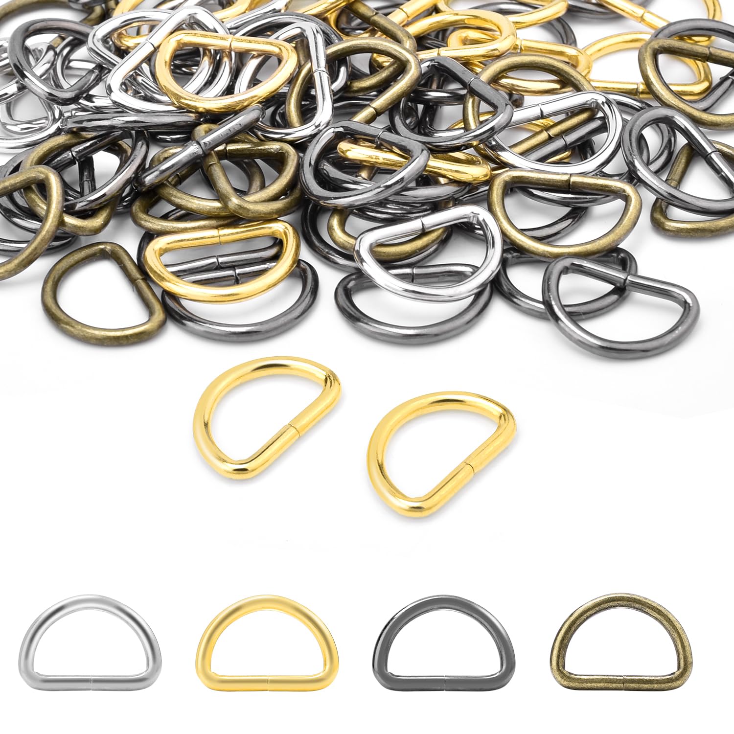 D Ring Buckles - 100 Pack for Crafts & Bags -14