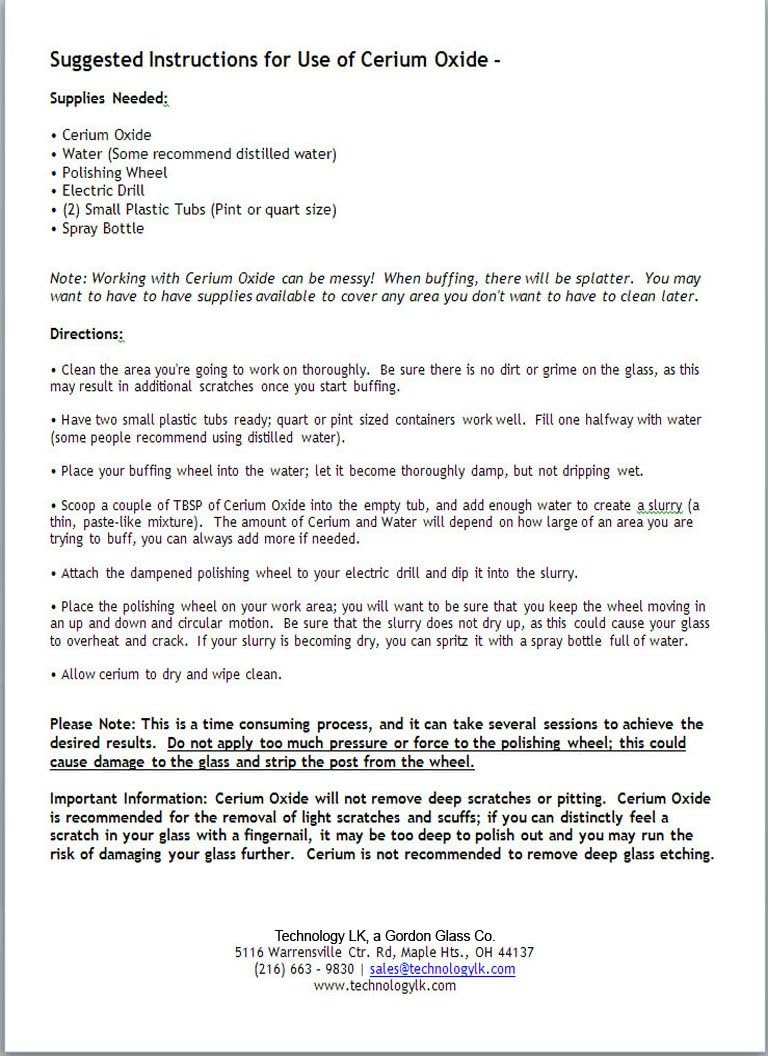 Gordon Glass™ Cerium Oxide High Grade Polishing Powder - 5 Lbs