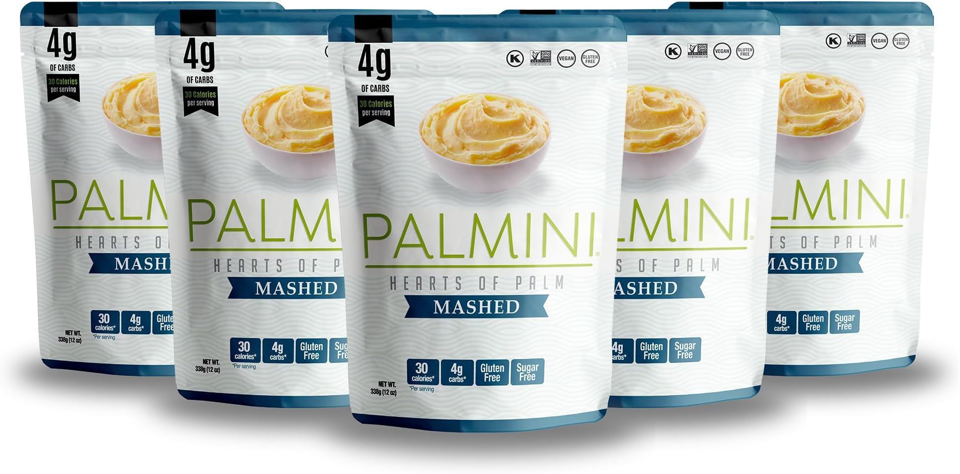 Mashed | Low-Carb, Low-Calorie Hearts of Palm Mash | Keto, Gluten Free, Vegan, and Non-GMO | As seen on Shark Tank | (12 Ounce Pouch - Pack of 6)