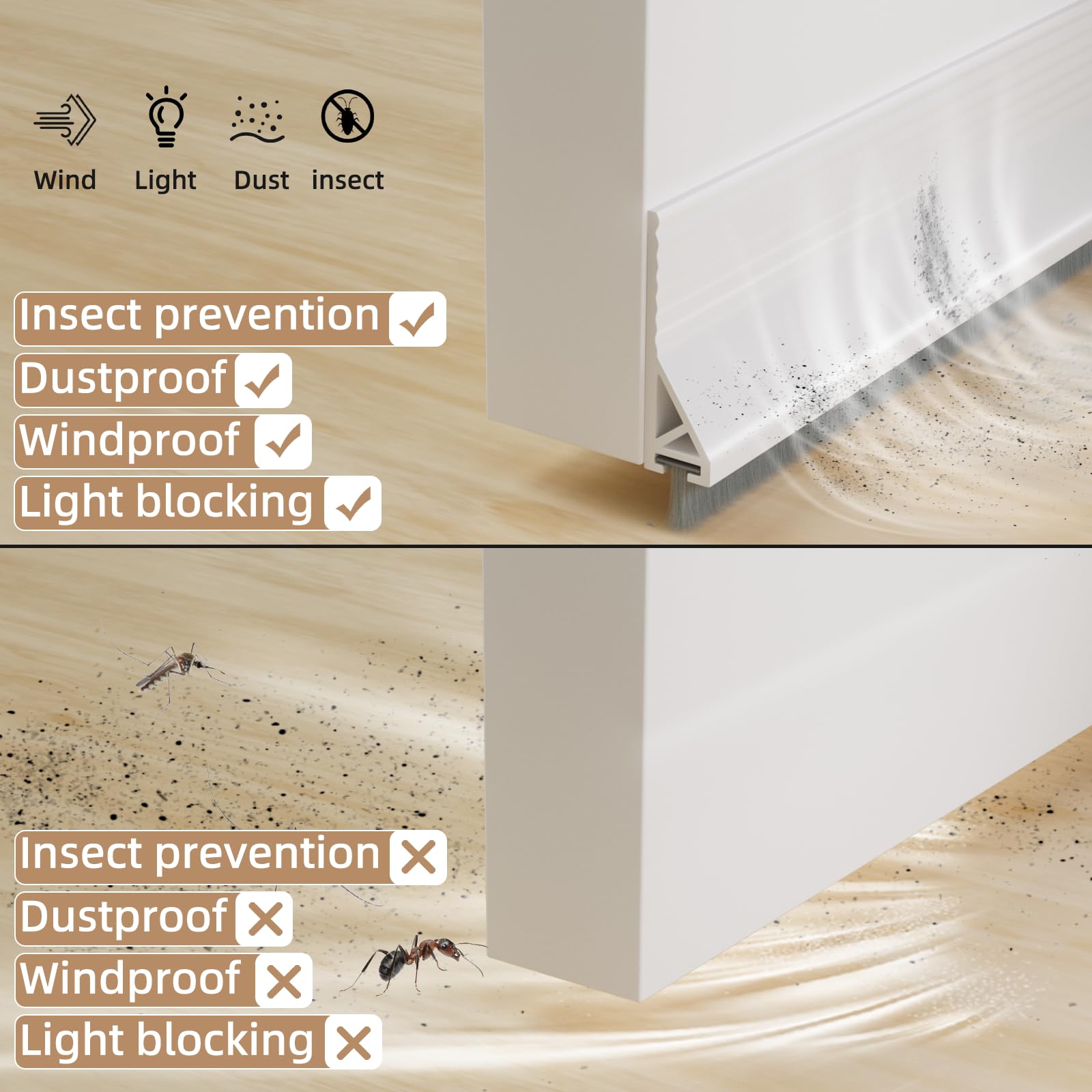 KNEELISA Door Sweep - Noise Blocking & Drafts -4