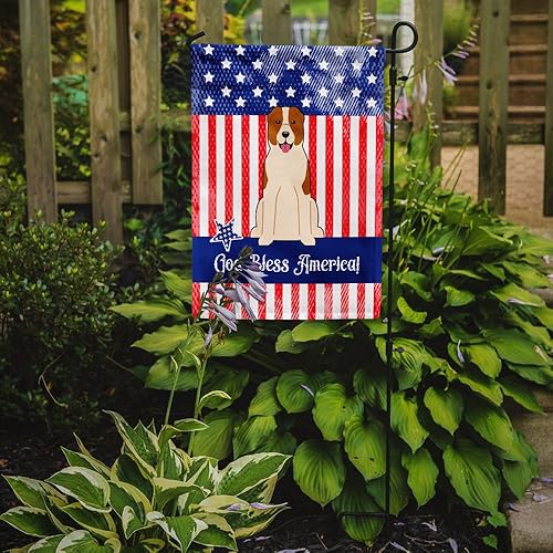 Miniatura 2 de Caroline's Treasures BB3044GF - Bandera patriótica de Estados Unidos para jardín de perro de Asia Central, bandera decorativa para patio exterior,