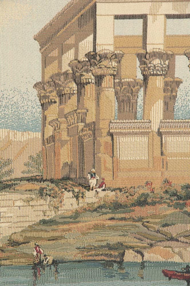Temple Of Philae European Tapestry - 75 in. x 52 in. Cotton/Viscose/Polyester by David Roberts