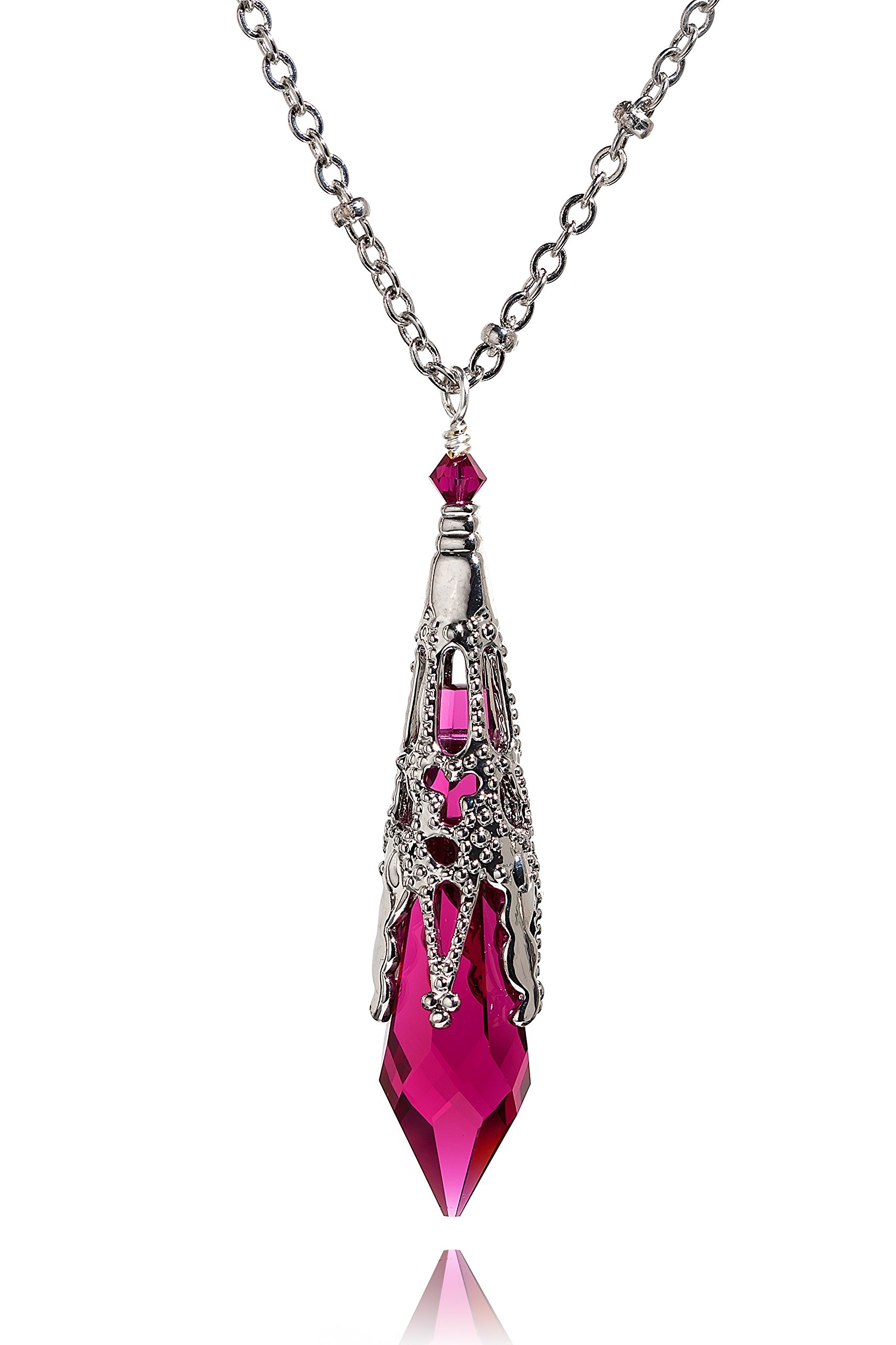 HisJewelsCreations Crystal Spike Pendant Necklace