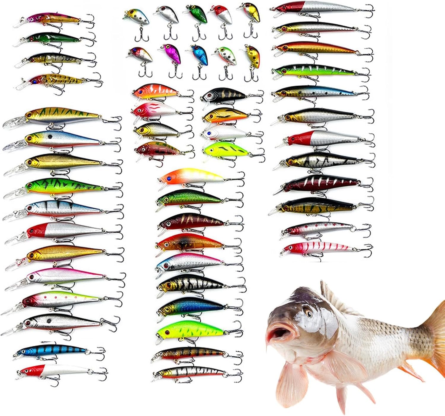 Fishing Fishing Bait Lures Banjo Minnow 56pcs Fishing