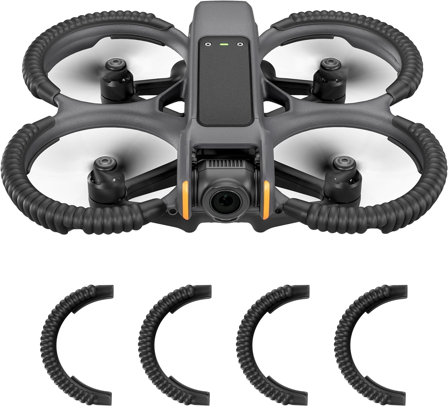 Avata 2 Propeller Guard Protector, Anti Collision Prop Bumper Silicone Protective Cover Ring for DJI Avata 2 Accessories (Black)