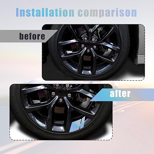 Miniatura 5 de ZKFAR 6 calcomanías reflectantes para llantas de automóvil, calcomanías decorativas a rayas de neumáticos, calcomanías de seguridad impermeables