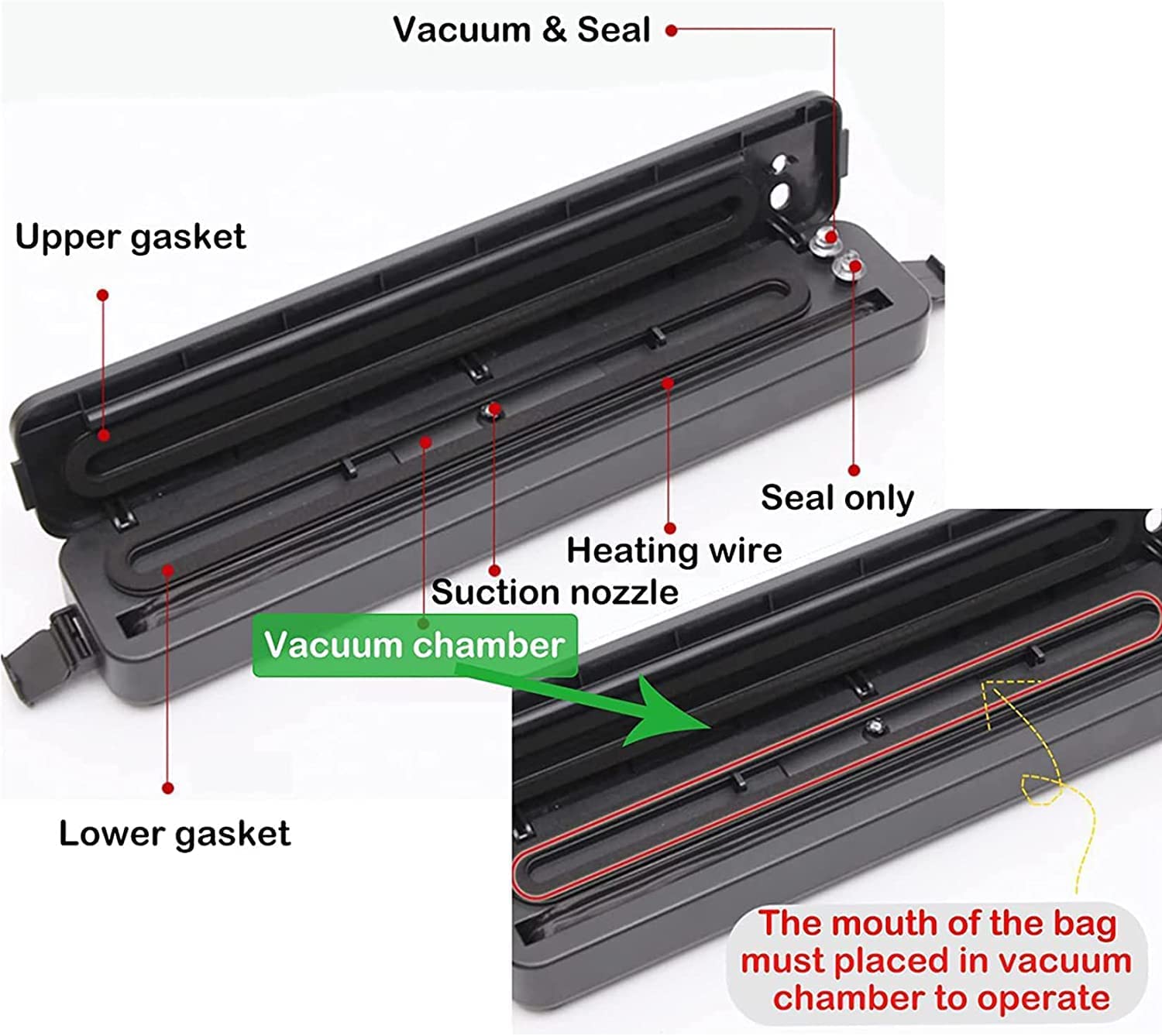 Macchina Sottovuoto Alimentare Portatile - Con 10 Sacchetti Riutilizzabili, Ricarica USB, Per Conservazione Cibo - Foto 12