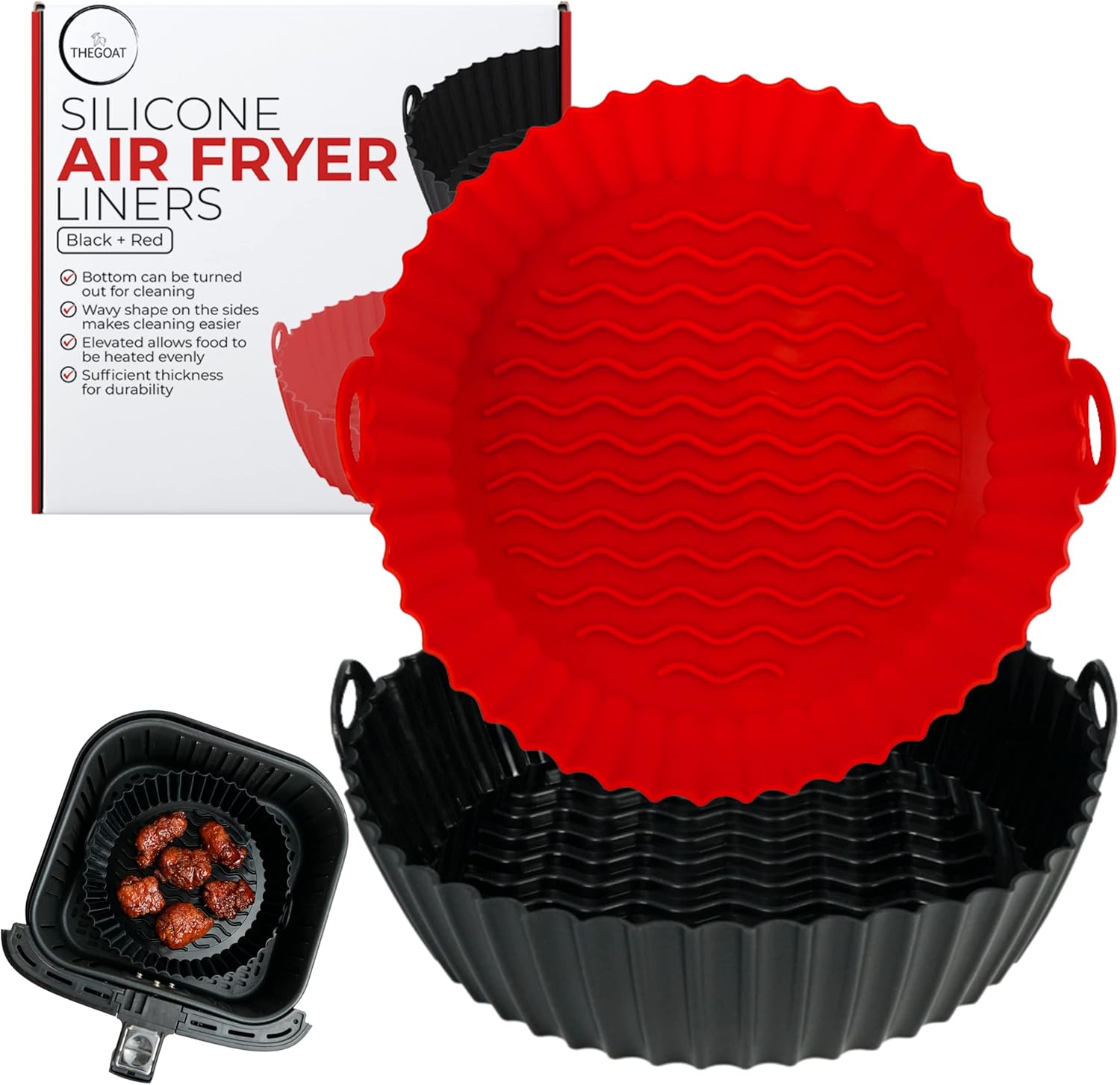 Air Fryer Liner 2 Pack Reusable Food Grade Silicone
