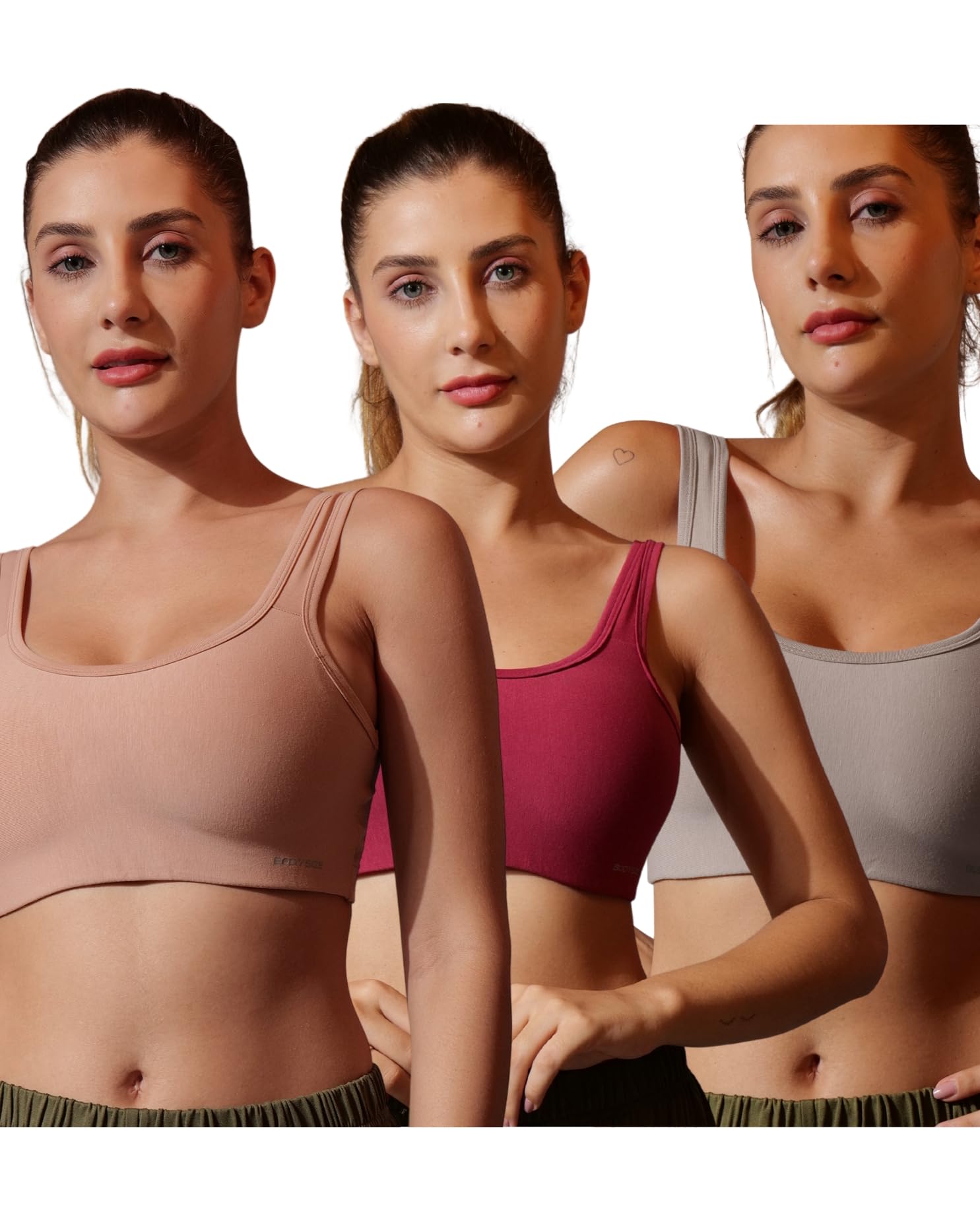 Women’s Everyday Slip-On Sports Bra, Non-Padded | Soft Cotton-Lycra Stretch | Full Coverage, Wire-Free & Seamless | Lightweight, Comfortable, Breathable AIR Bra