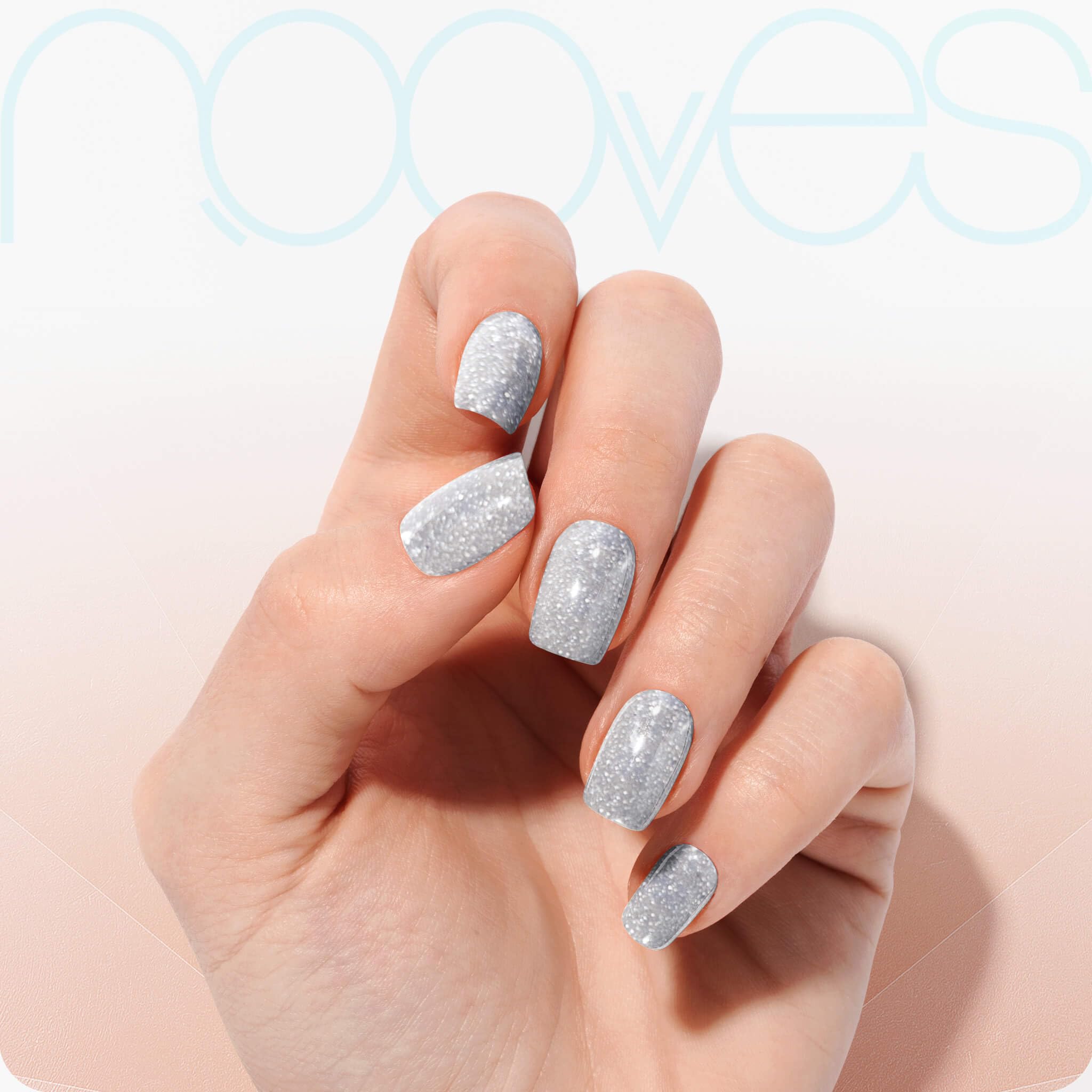 NOOVES Starter Kit: 2 Láminas de Gel + Lámpara Secado + Top Coat + Quartz Dual Stick| 40 uds Beauty Glitter, Semicuradas y Veganas con Lima y Palito de Naranjo