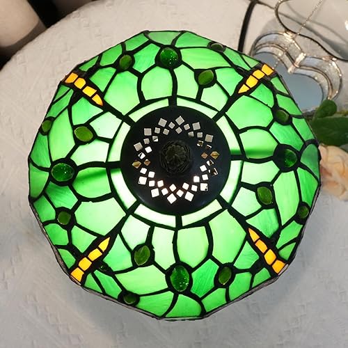 Miniatura 6 de Lámpara de escritorio de 8 pulgadas, lámpara creativa de vitral, decoración de personalidad de rosa roja, bonita lámpara de escritorio para