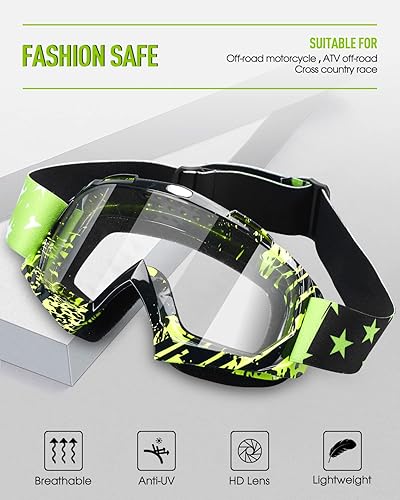 Miniatura 2 de Dirt Bike Goggles Motorcycle Gear ATV Riding Motocross Dirtbike 4-Wheeler Accessories Ski Fit Over The Glasses