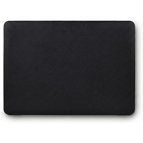 KECC Compatible with MacBook Air 13 inch Case 2025 2024 2023 2022 Release M4 A3240 M3 A3113 M2 A2681 Italian Leather Hard Shell for MacBook Air 13.6 inch, Black Leather