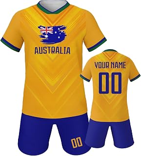 Custom 24/25 National Soccer Jersey Set for Kids Boys Youth Printed Name Number Logo Sports Uniforms Shirts Shorts Fans Gifts