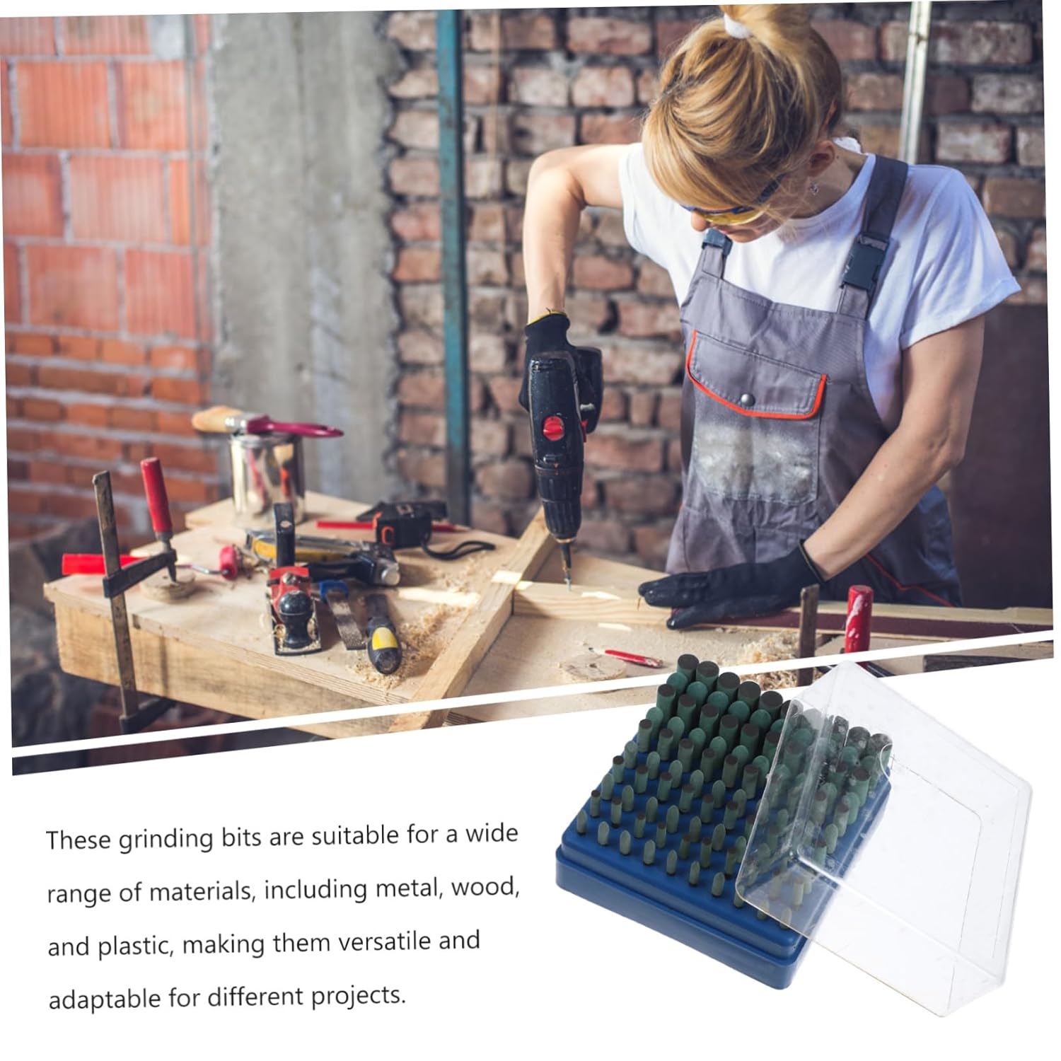 1Set Abrasive Mounted Stone Grinding Bits for Rotary Tools Versatile Sanding Kit for Compact and Lightweight Design for Easy Carrying and Use
