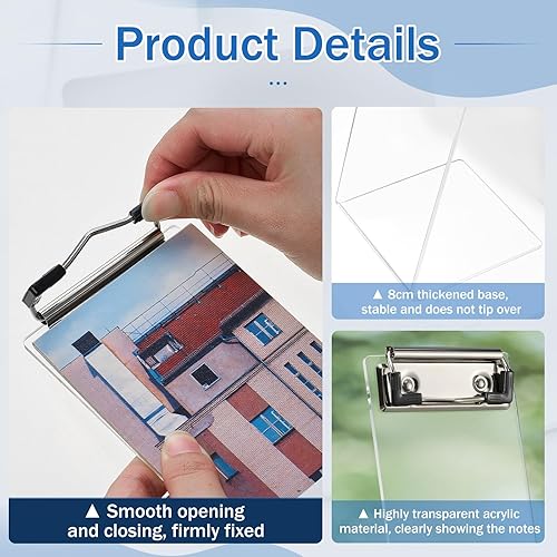 Miniatura 4 de 4 Pcs Monitor Memo Boards for Computer, Acrylic Multifunction Screen Message Reminder, Transparent Computer Sticky Note Holder, Creative Office Desk