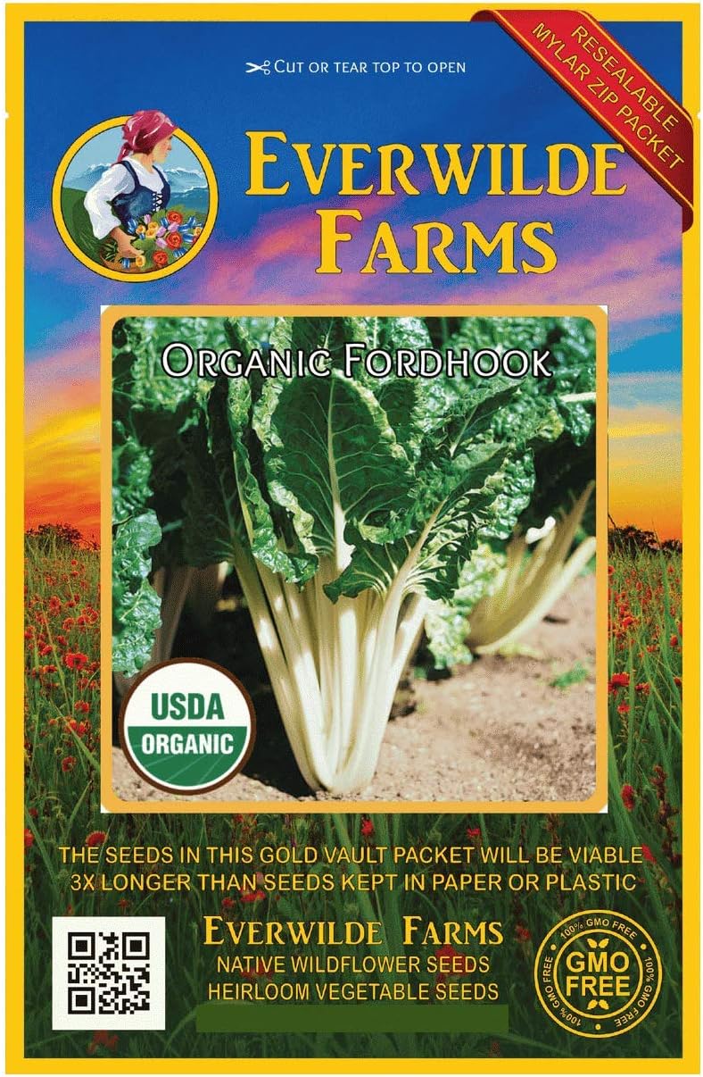 Everwilde Farms 100 Organic Fordhook Swiss Chard Seeds