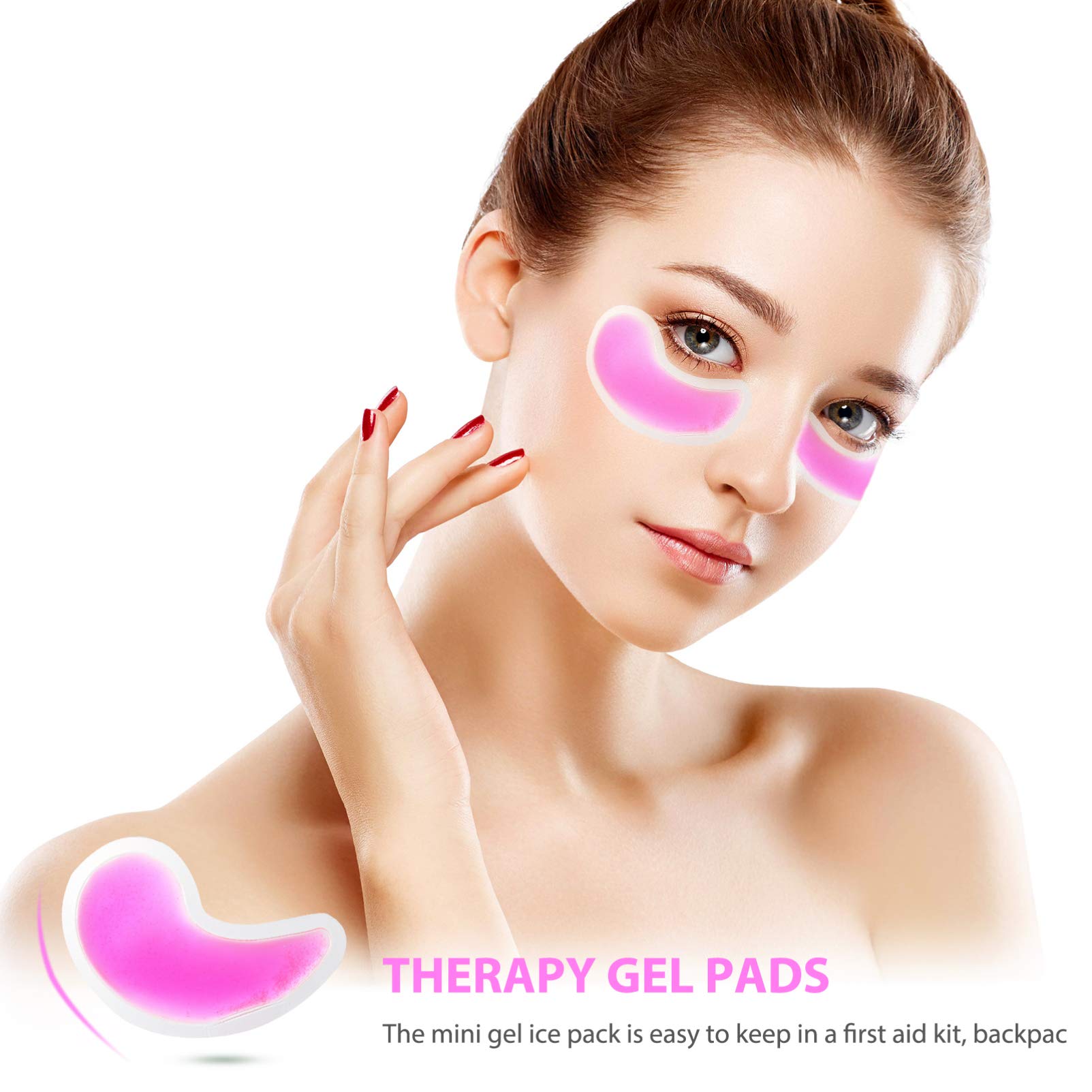 Gesicht Kühlpad Set Gesicht Augen Lip Kalt Heiß Kompresse Kühlpack Eisbeutel Therapie Patch für Migräne Kopfschmerzen Allergien Geschwollene Trockene Augen 3 Stück (Rosig) Kosmetik