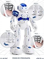 Vista 4 de KingsDragon - Robot RC, juguetes para niños, gestos y detección programable, robot inteligente a control remoto para niños de 3 a 8 años, regalo