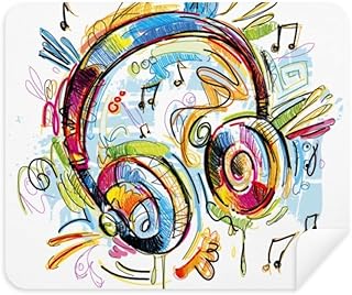 Headset Colorful Music Crazy Pattern Cleaning Cloth Screen Cleaner 2pcs Suede Fabric