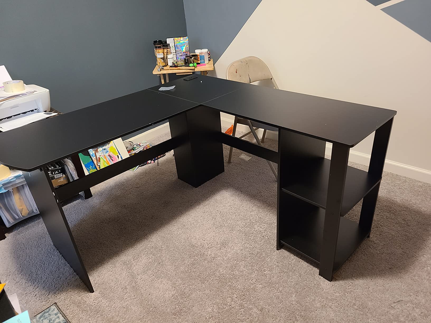 18/mo Finance SHW LShaped Home Office Wood Corner Desk, Black Buy