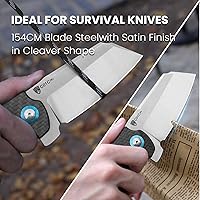 Vista 2 de Cuchillo de bolsillo Kizer C01c (XL) Sheepdog, cuchillo plegable con hoja Sheepsfoot de 154 cm y mango G10 de fibra de carbono gris, cuchillos