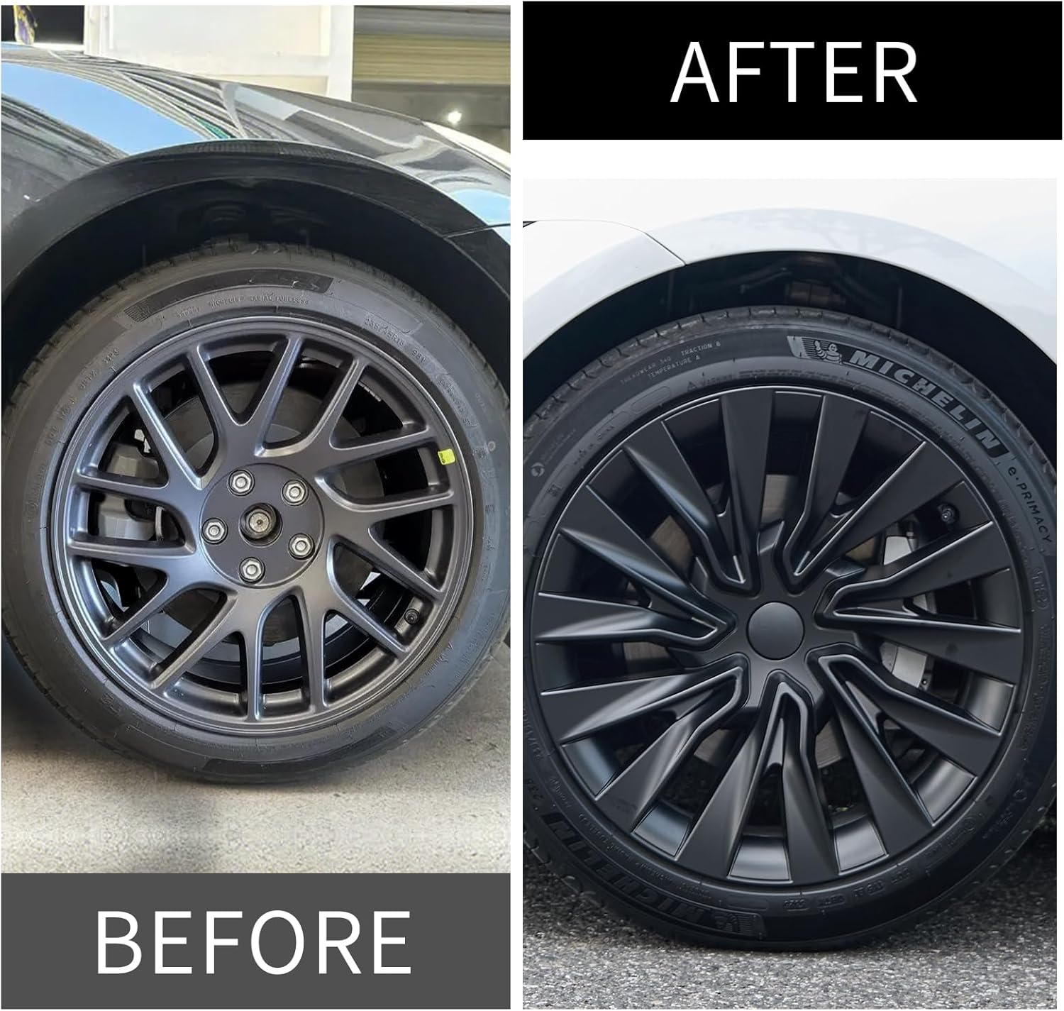 Wheel Cover for Tesla Model 3 Highland (2023-2025) 4PCS Hubcaps for Tesla Model 3 18 Inch Model 3 Wheel Cover Rim Cover Full Cover Hubcaps Model 3 Accessories (Turbine)