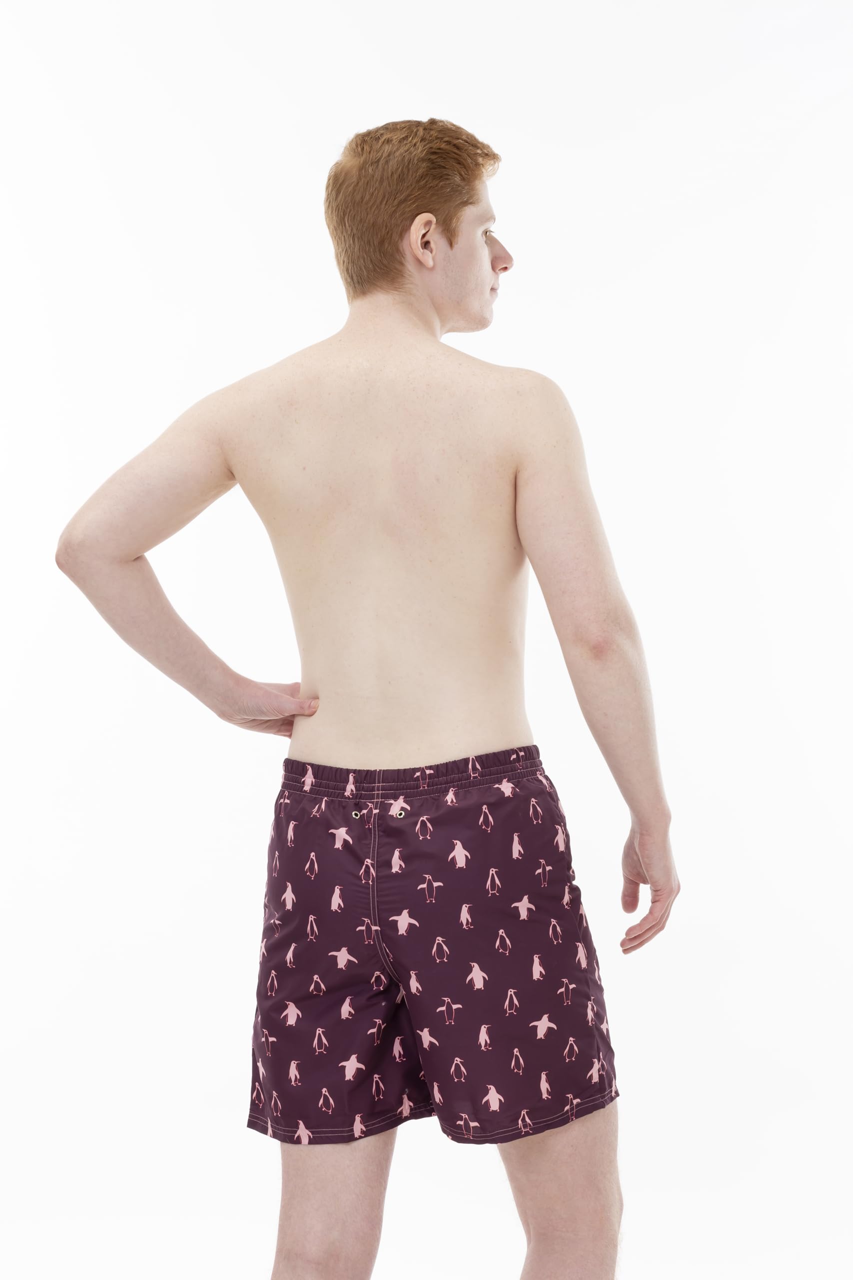 Costume da bagno da uomo Penguin Board, con slip interno impermeabile integrato, per incontinenza, resistente al cloro UVF 50+ tessuto