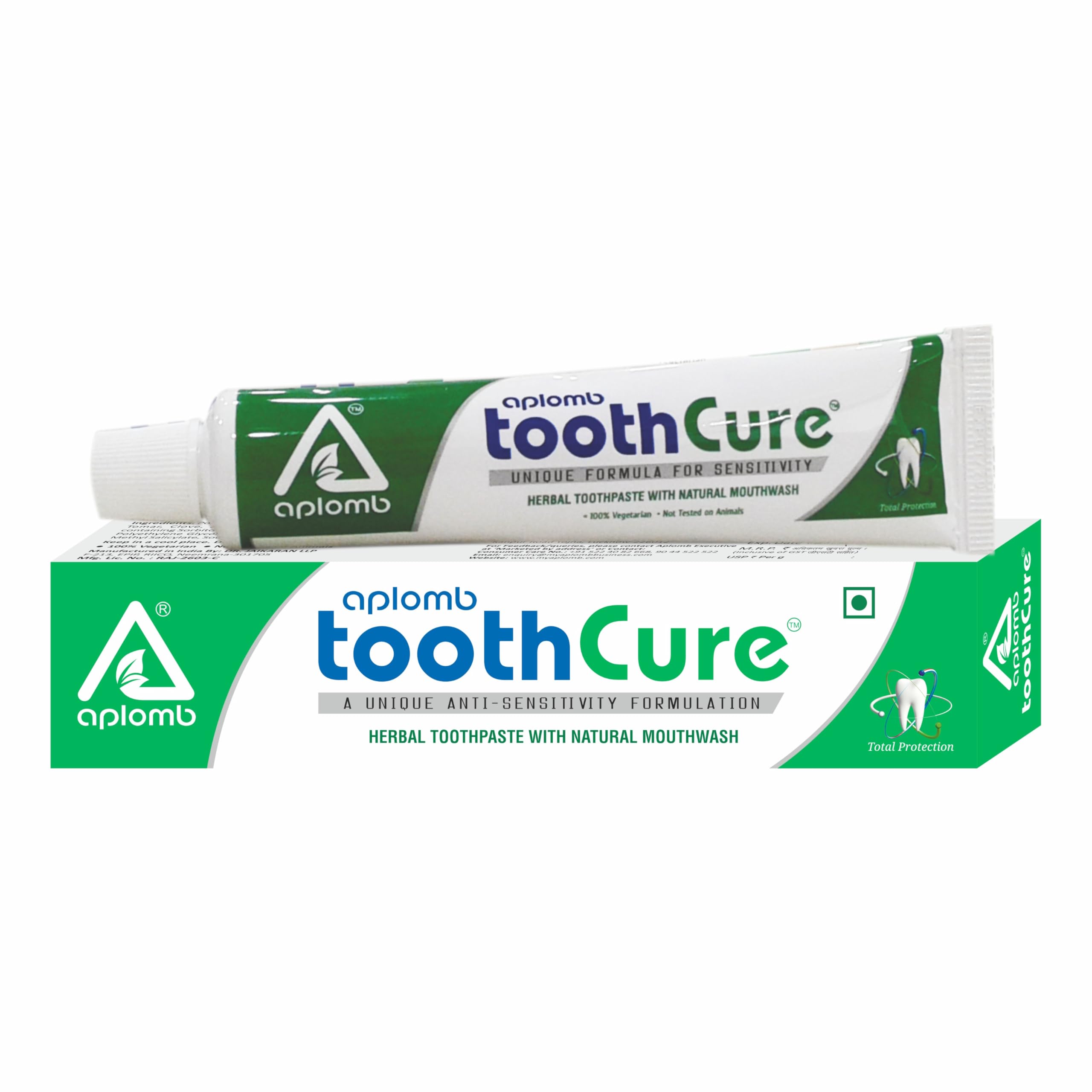 Aplomb Tooth Cure Toothpaste For Daily Sensitivity Protection | Natural Herbal Toothpaste | Maintains Oral Hygiene with Fresh Breath and Strong Teeth (80gm) (B0C2Q1FM4W) Amazon Price History, Amazon Price Tracker