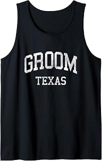 Groom Texas TX Vintage Athletic Sports Design Tank Top